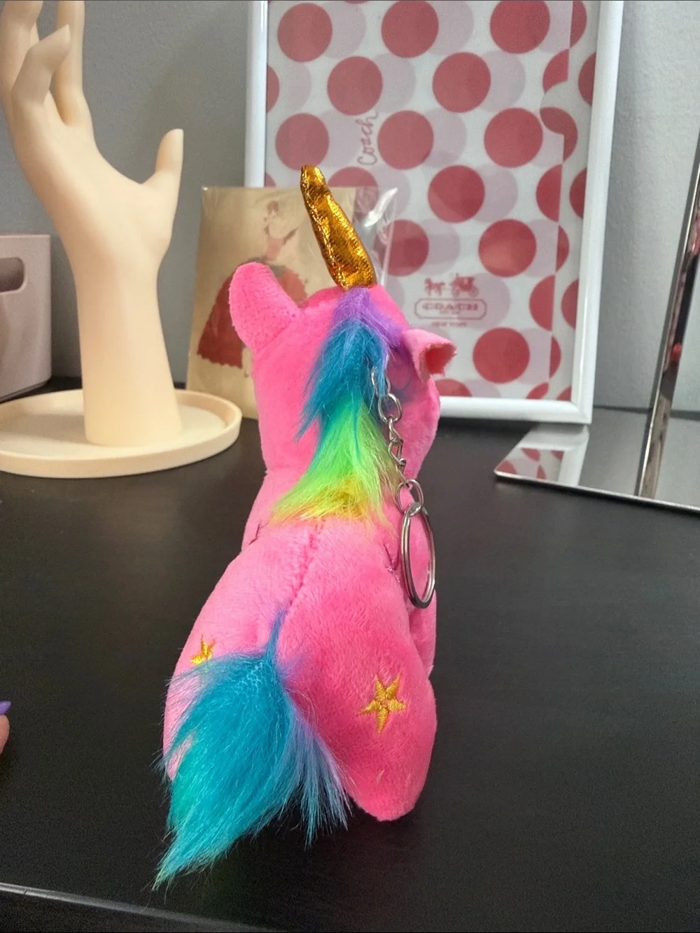 Pink Unicorn Plush Bag Charm/Key Holder
